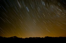 Die 30 minütige Belichtung - das Licht der Venus erhellt die Berge nicht mehr. (©PS)