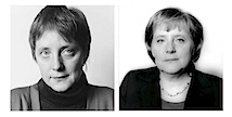 Angela Merkel, Bonn, 1991 und 2006.