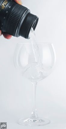 Studiobild: Wasser im Objektiv