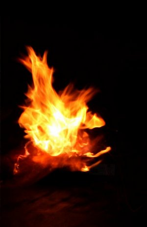 Silvester-Schnappschuß: Feuer als Abstraktion
