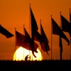Sonnenuntergang über dem Tiananmen-Platz vor der Eröffnung des Volkskongresses in Peking  (AP Photo/Andy Wong)