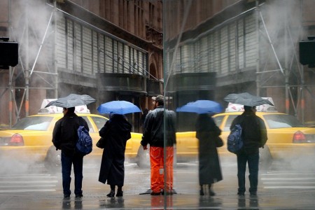 Winterwetter in New York, gespiegelt EPA/JUSTIN LANE