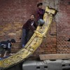 Spielende Kinder in Bhaktapur, Nepal (Keystone/AP Photo/Niranjan Shrestha)