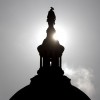 Sonnenaufgang über dem Kapitol in Washington DC, USA (Keystone/AP Photo/Carolyn Kaster)