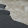Hochwassergrafik: Straße zwischen Lofer und Waidring, Tirol . (AP Photo/Kerstin Joensson)