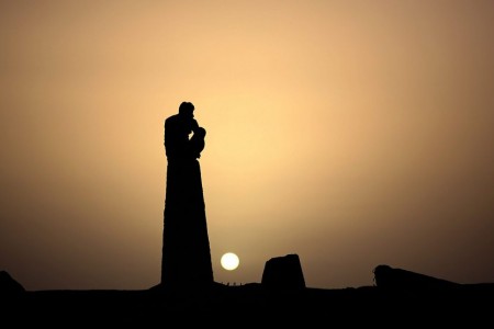 Sonnenuntergang über Gaza Stadt (Keystone/EPA/Mohammed Saber)