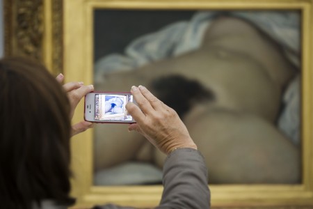 Gustav Courbets "L'Origine du monde" in Riehen, Schweiz (Keystone/Patrick Straub)