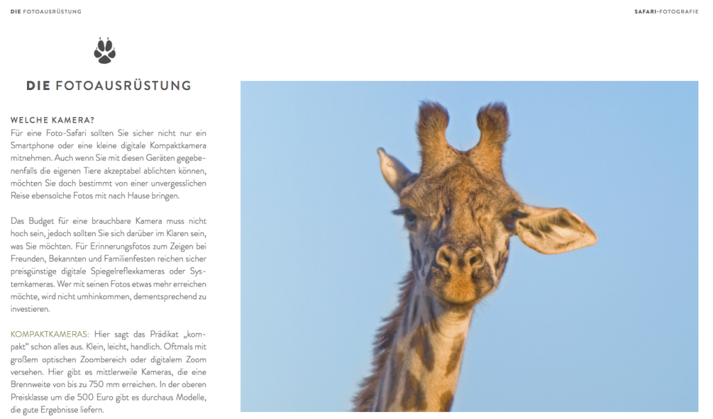 Genau hinsehen und Hinhören: Safari-Fotobuch von © Werner Schmäing.