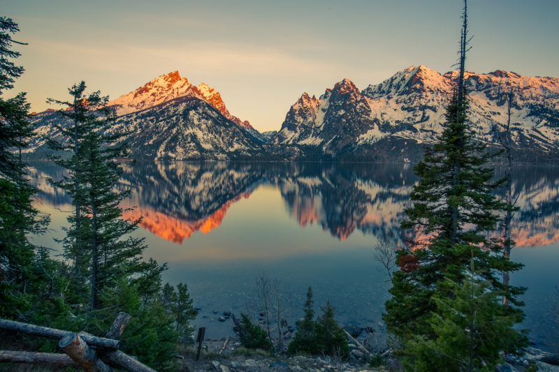 Sonnenaufgang im Grand Teton Nationalpark, Wyoming.