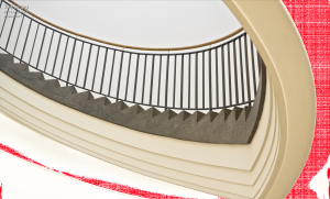 Leichtes Clipping in der unteren Hälfte des Treppenhauses